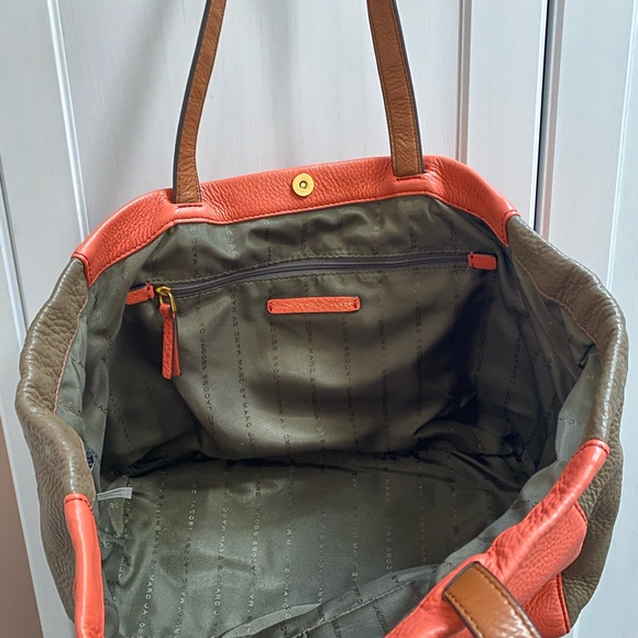 Marc by Marc Jacobs Coral and Brown Pebbled Leather Tote - Picture 3 of 3